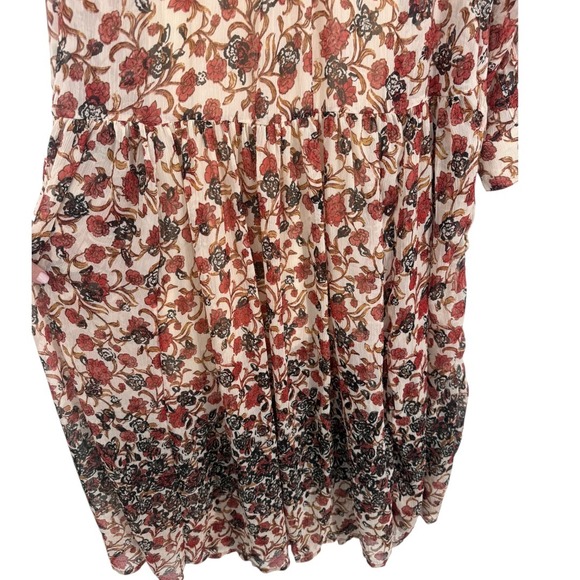 Free People See It Through Long Sleeve Floral Maxi Dress Size Small Bohemian - Picture 11 of 16